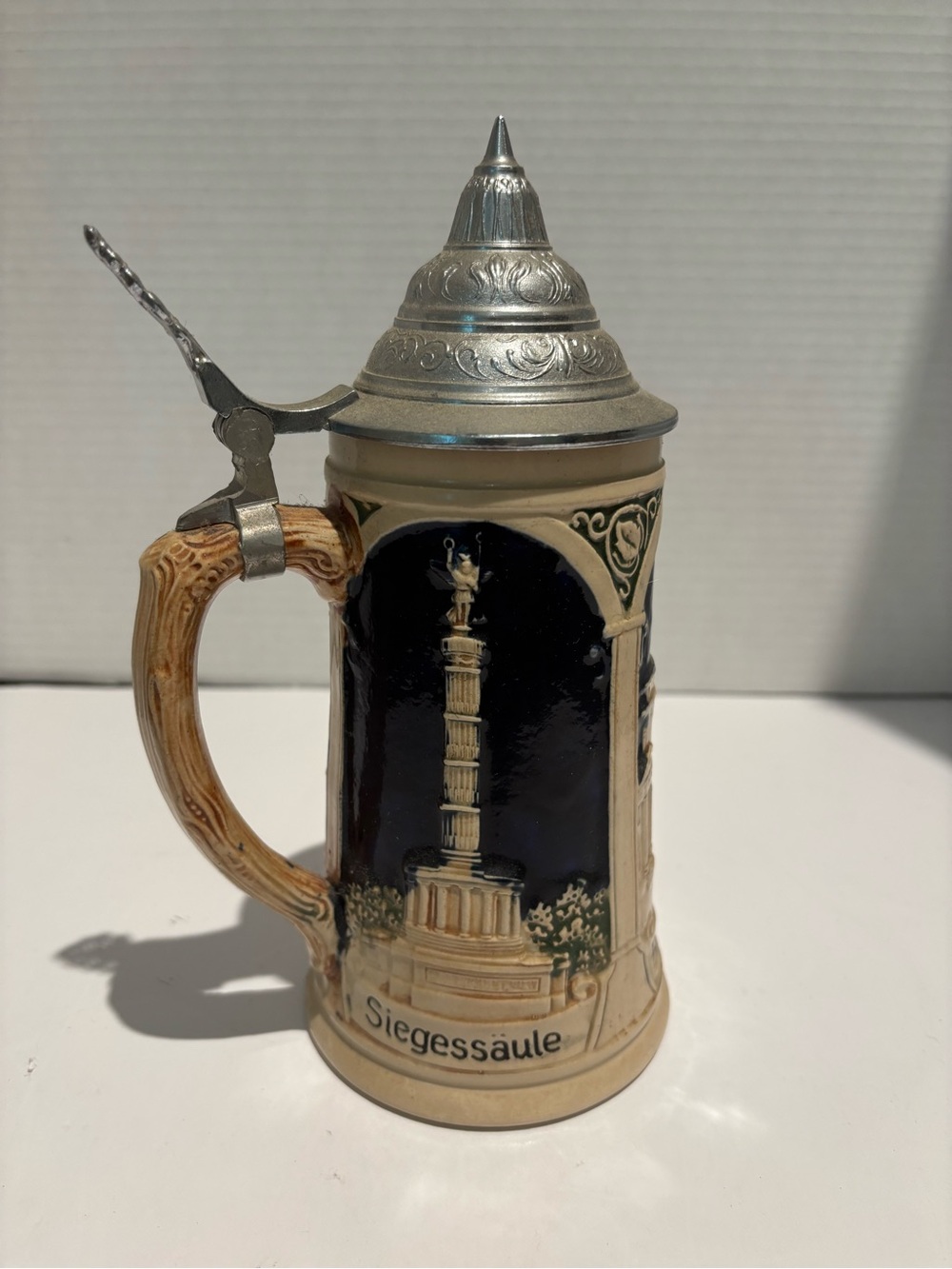 Vintage GERZ West Germany Beer Stein Berlin Panoramic 4815 Pewter Lid Mug